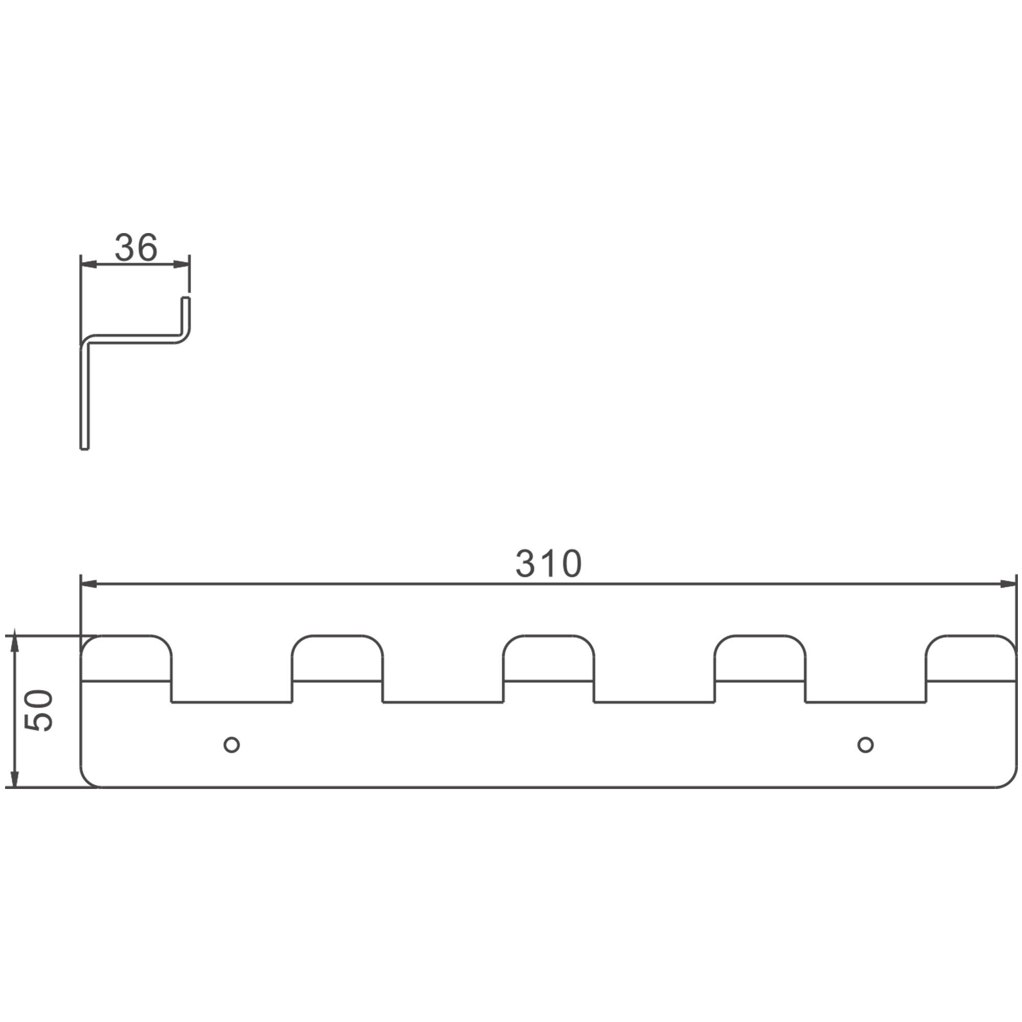 Планка с 5-ю крючками BELZ цвет: белый (B9005-8) Планка с 5-ю крючками BELZ цвет: белый (B9005-8) - фото 2