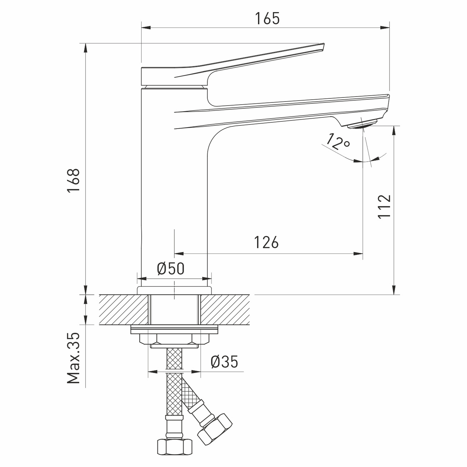 Смеситель для раковины 35k MIXLINE ML24-04 "Unito" (550750) - фото 5