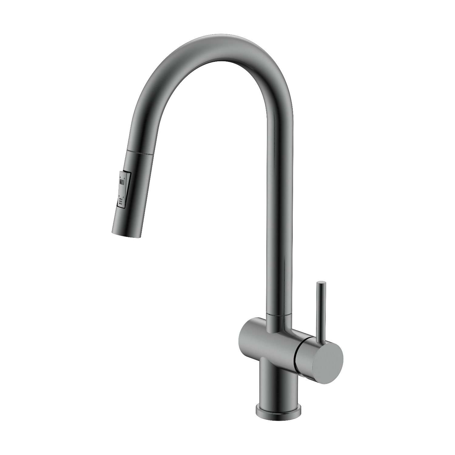 Смеситель Splenka для кухни 2-х режимный поворотный выдвижной излив, графит (S204.49.09)