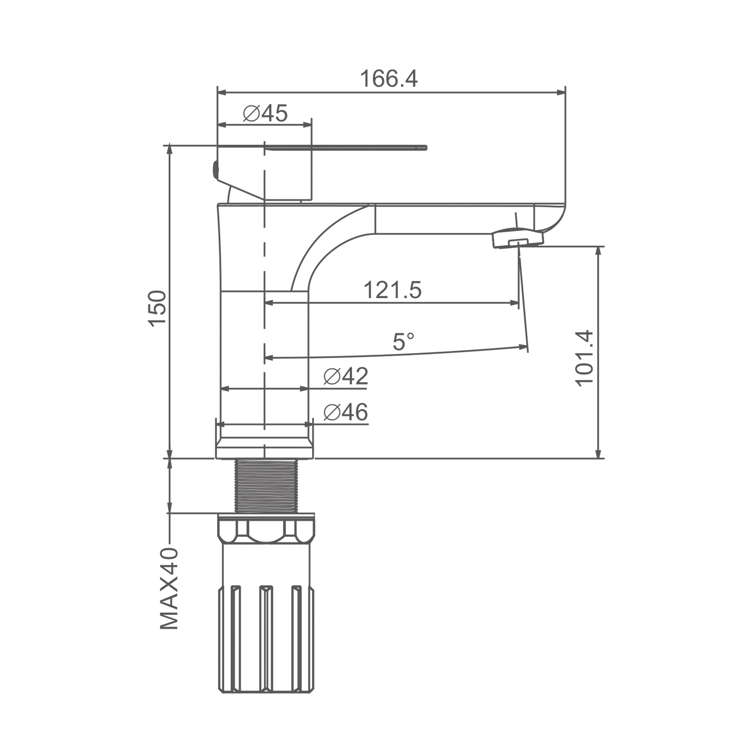Смеситель Prohanss для раковины монолитный, графит (P35.10.09) - фото 2