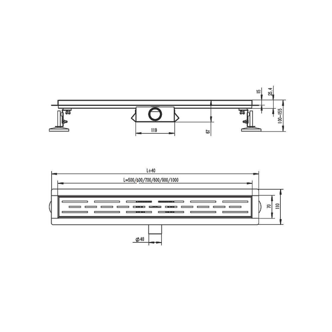 Трап RAGLO для душа 70*800мм (поворот.сифон 360°) (R651.80.05) - фото 4