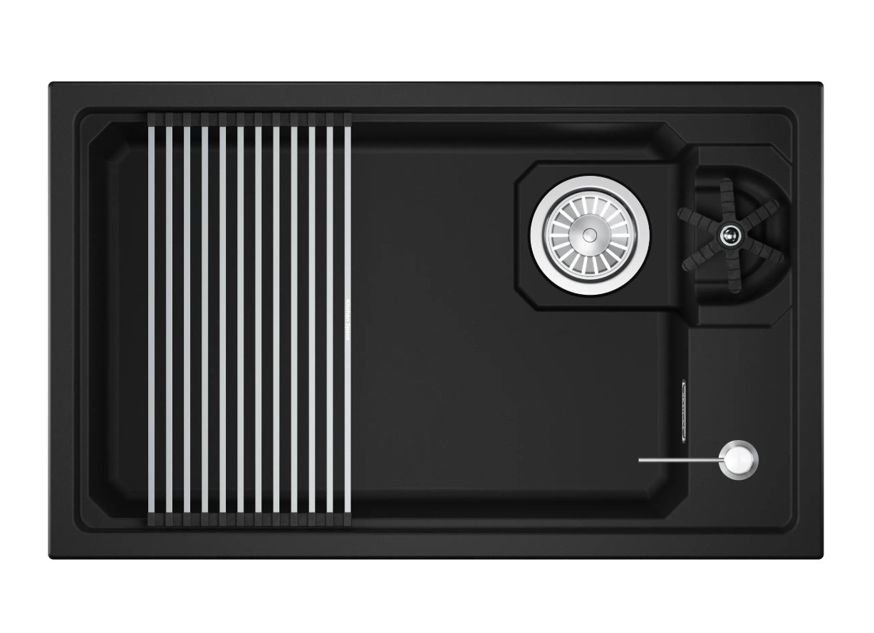 Кухонная мойка GRANULA KITCHEN SPACE RINZER кварц (7309RU, ЧЕРНЫЙ) - фото 1