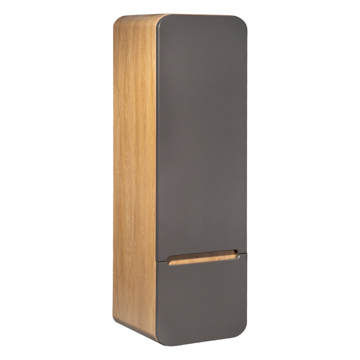 Шкаф-колонна Runo Ницца 35 дуб натуральный графит правый (00-00002129) - фото 1