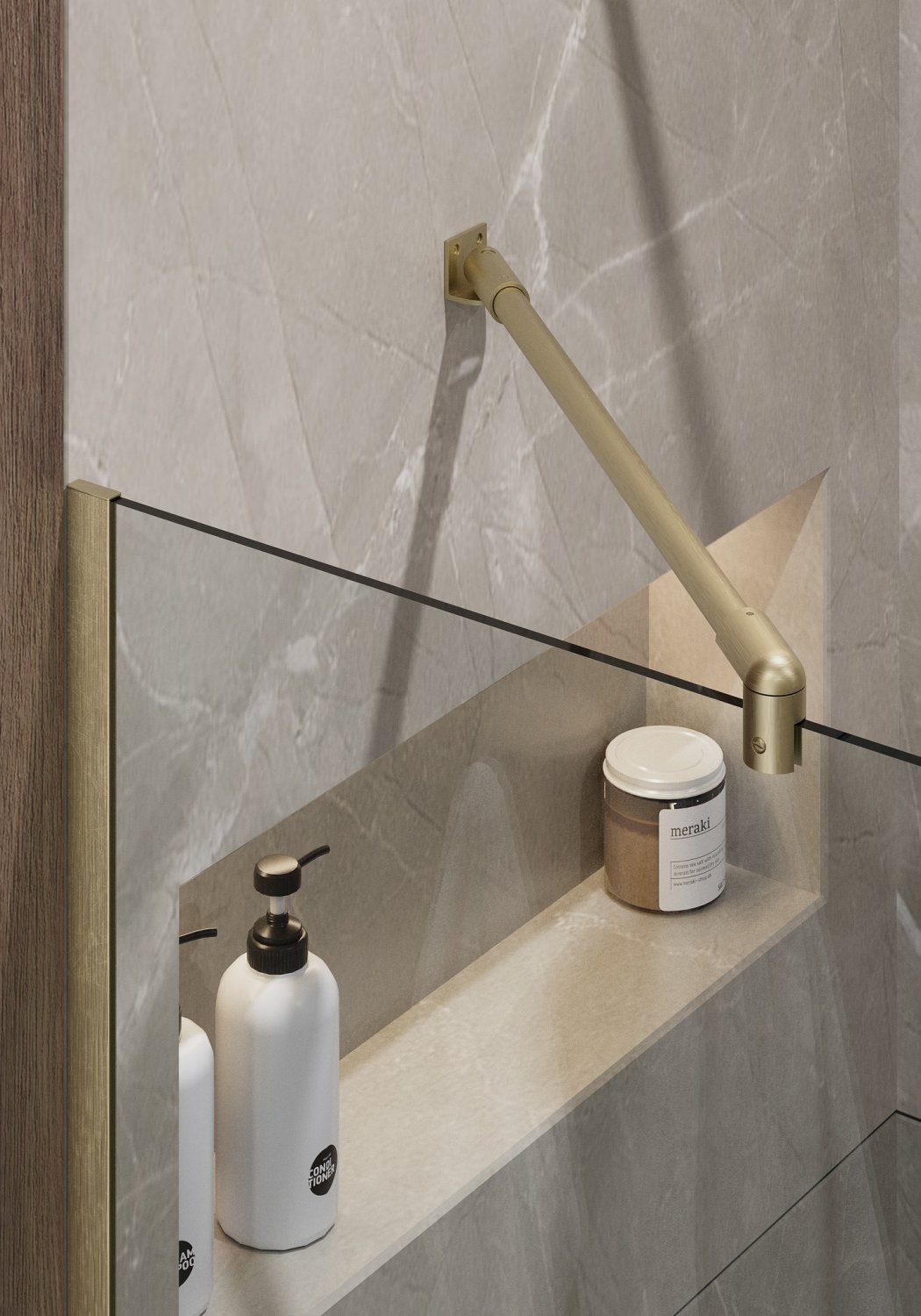 Душевая перегородка TP-1190/17C-8 в узком  профиле 1950*1190, стекло прозрачное 8 мм (T14) - фото 2