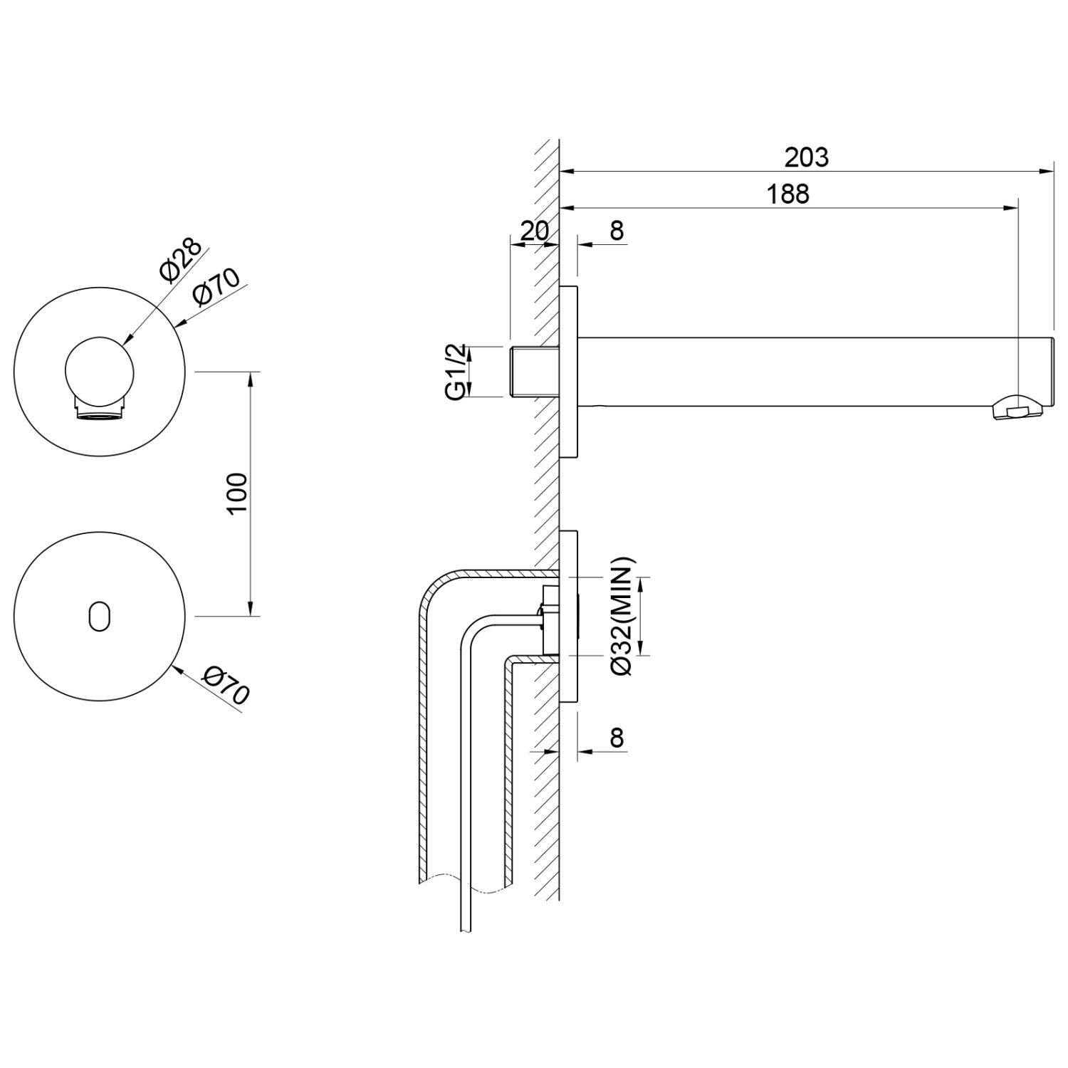 Смеситель Timo для раковины встроенный, сенсорный хром Saona (2373/00SM) - фото 3