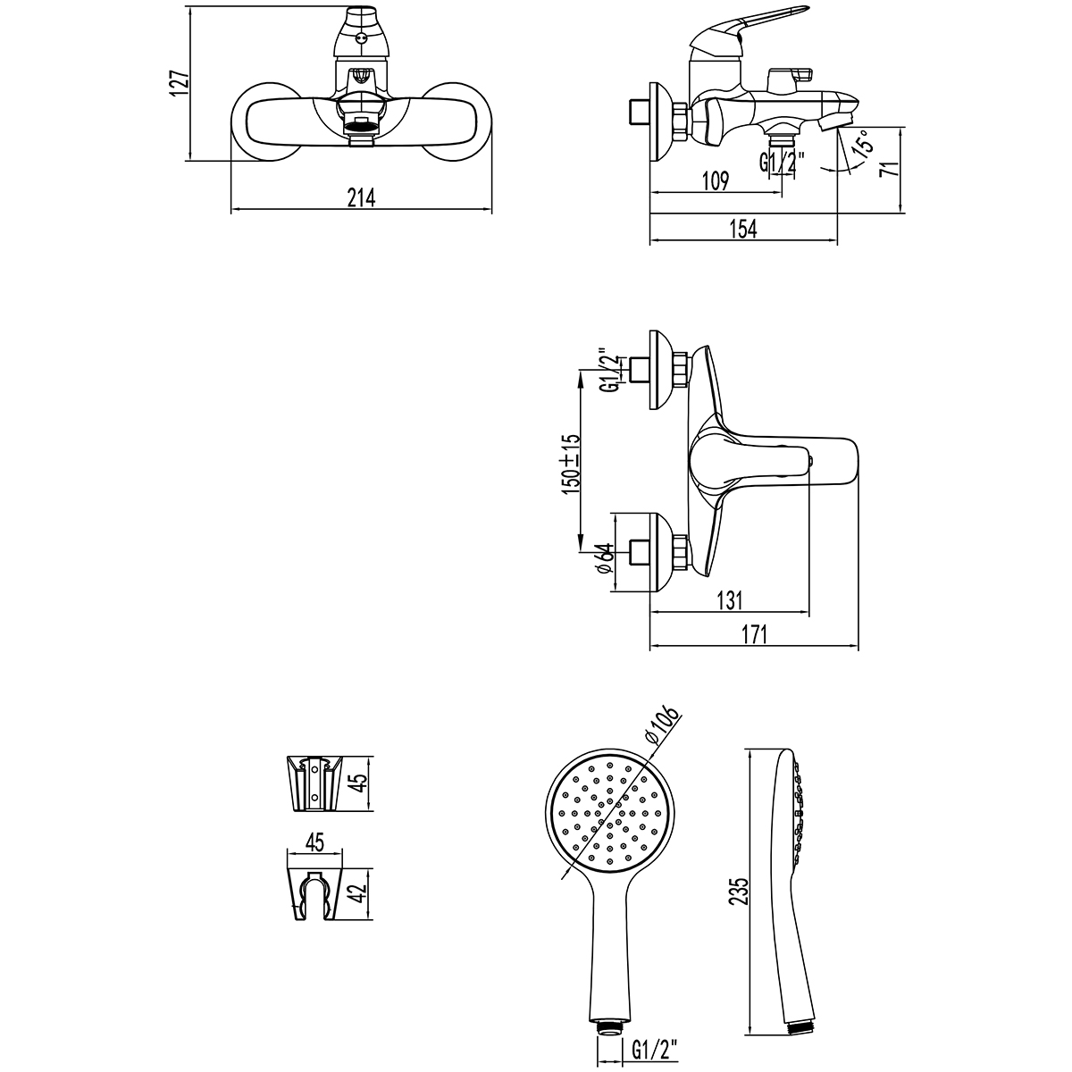 Смеситель Lemark Plus Advance для ванны (LM1214C) - фото 3