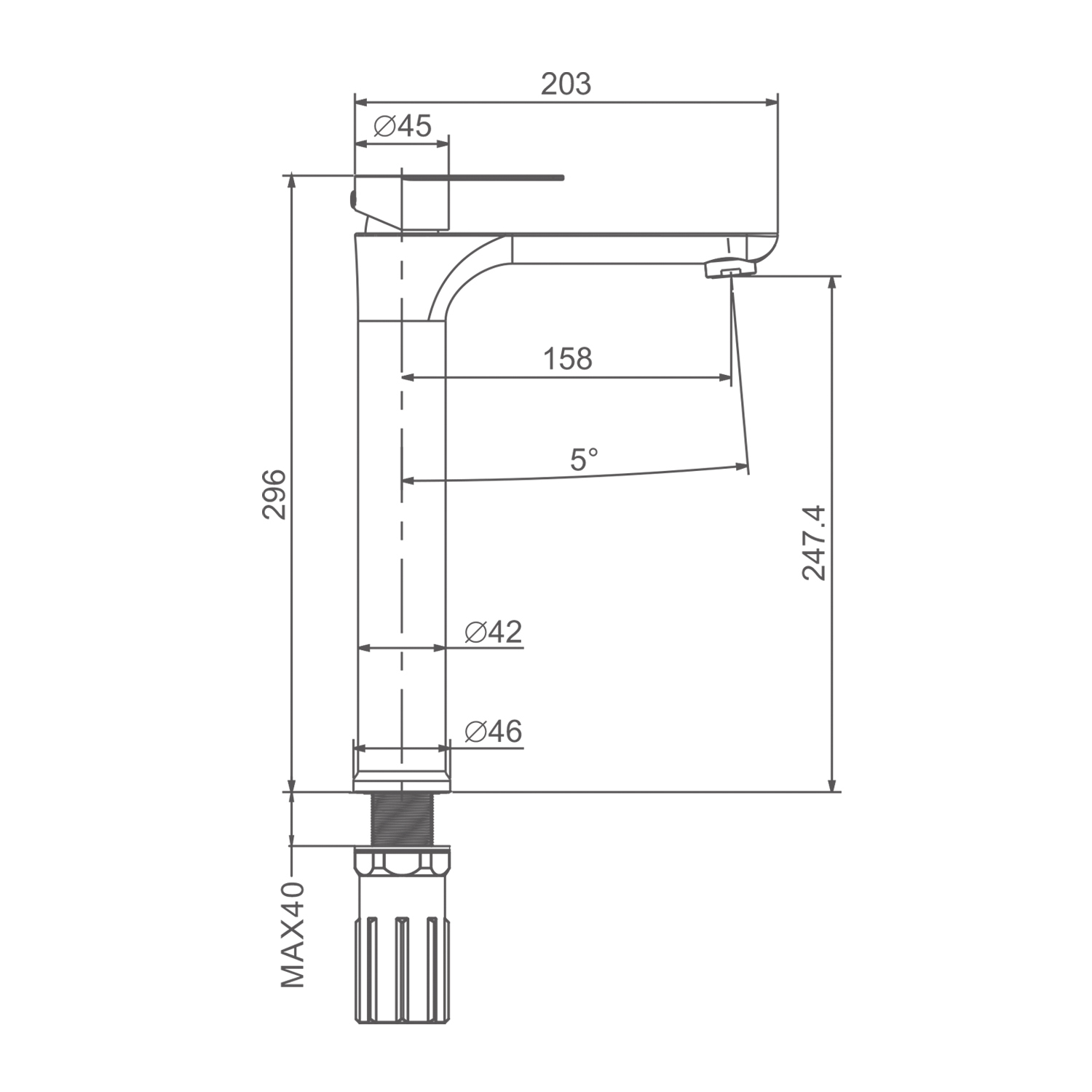 Смеситель Prohanss для раковины высокий монолитный, сатин (P35.15.05) - фото 2