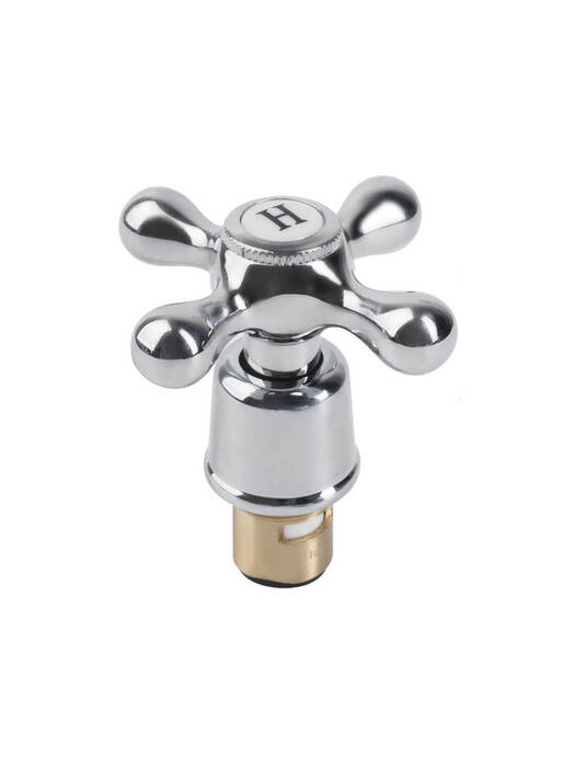 Кран-букса c маховиком в к-те, крест, керамика, цинк. сплав, 180°, G1/2, h=52 мм, IDDIS, 998KR521SM-K - фото 2