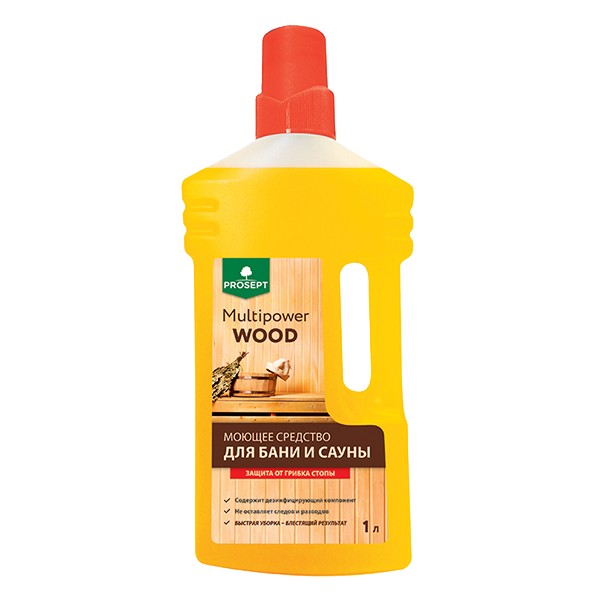 Моющее средство для бани и сауны PROSEPT Multipower Wood 1л (267-1) Моющее средство для бани и сауны PROSEPT Multipower Wood 1л (267-1)