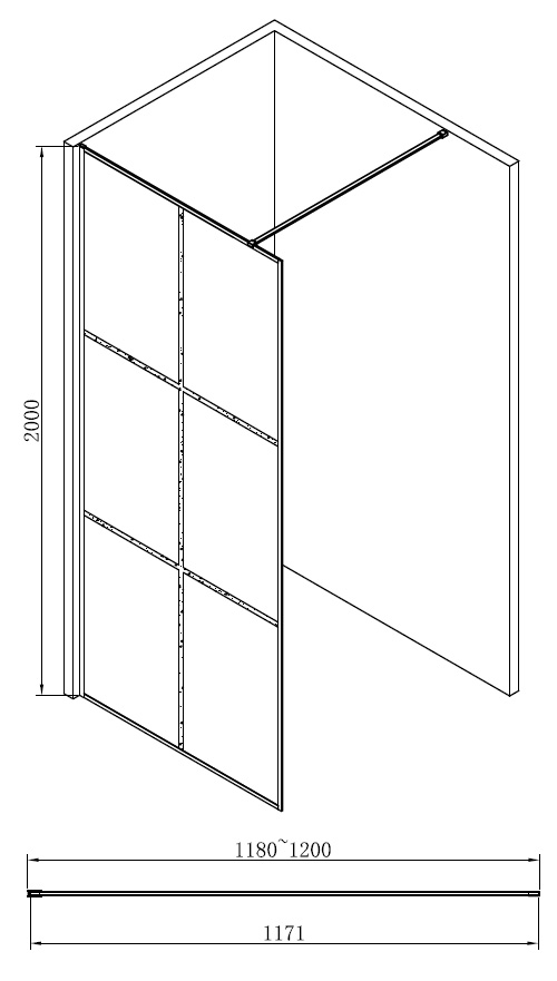 Душевая перегородка ABBER Immer Offen (AG62120B) Душевая перегородка ABBER Immer Offen (AG62120B)