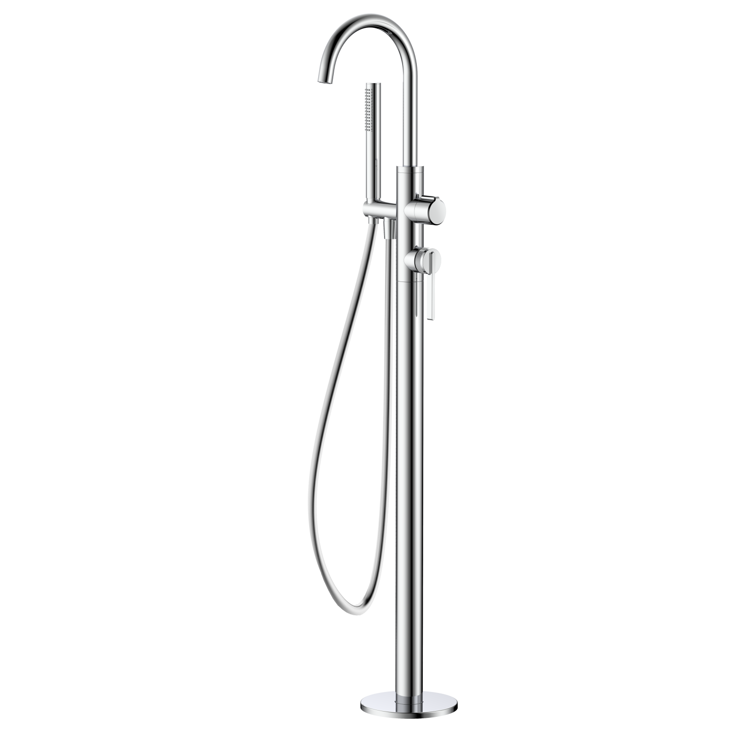 Напольный смеситель для ванны с душем DQ Bonn хром (DA1706001) - фото 1