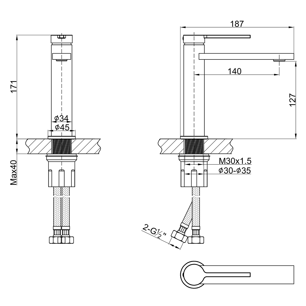 Смеситель Lemark Valday для раковины (LMF-8112B-BRG) - фото 2