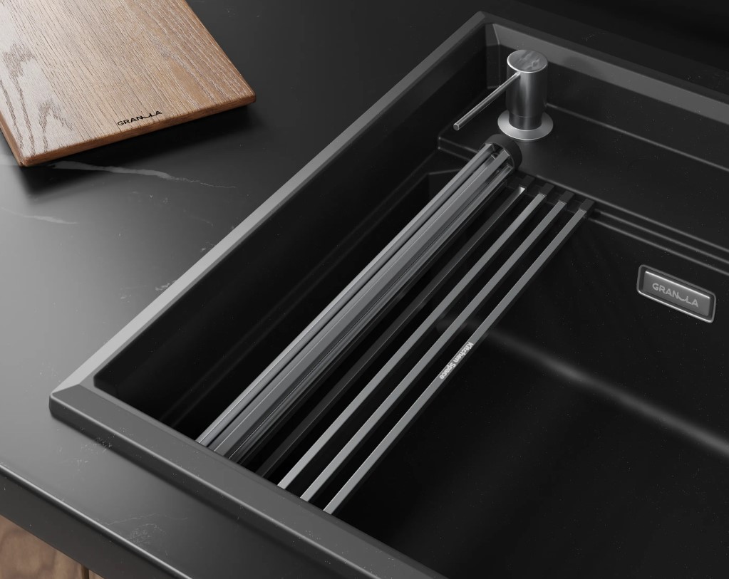 Кухонная мойка GRANULA KITCHEN SPACE RINZER кварц (5807R, ШВАРЦ) - фото 3