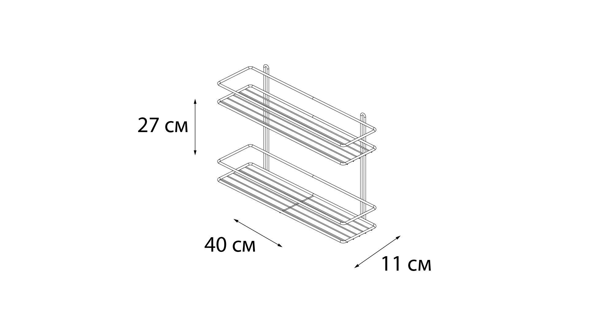 Полка Fixsen прямая двухэтажная цвет серый (FX-730-2) - фото 4