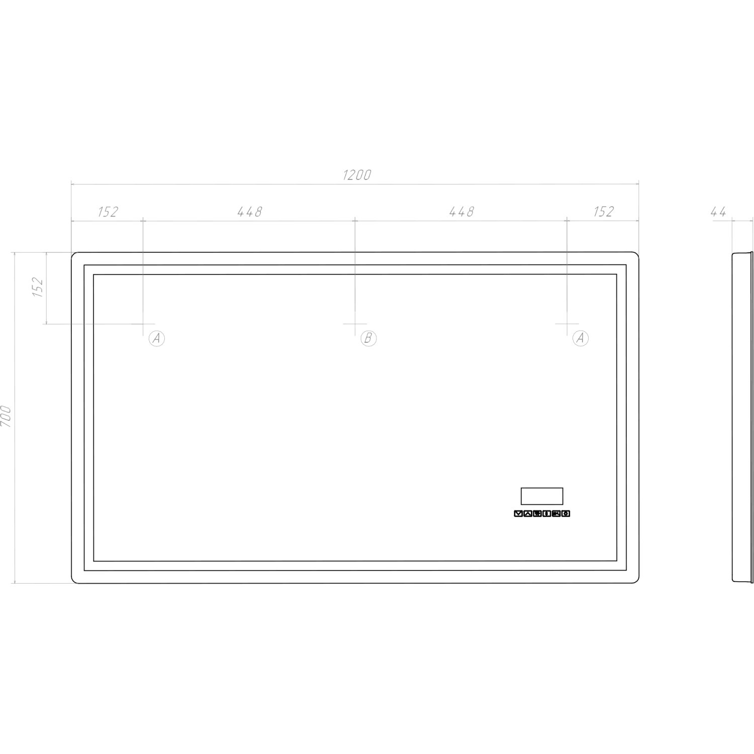 Зеркало VIGO Geometry Media voice 1200 (052) - фото 3