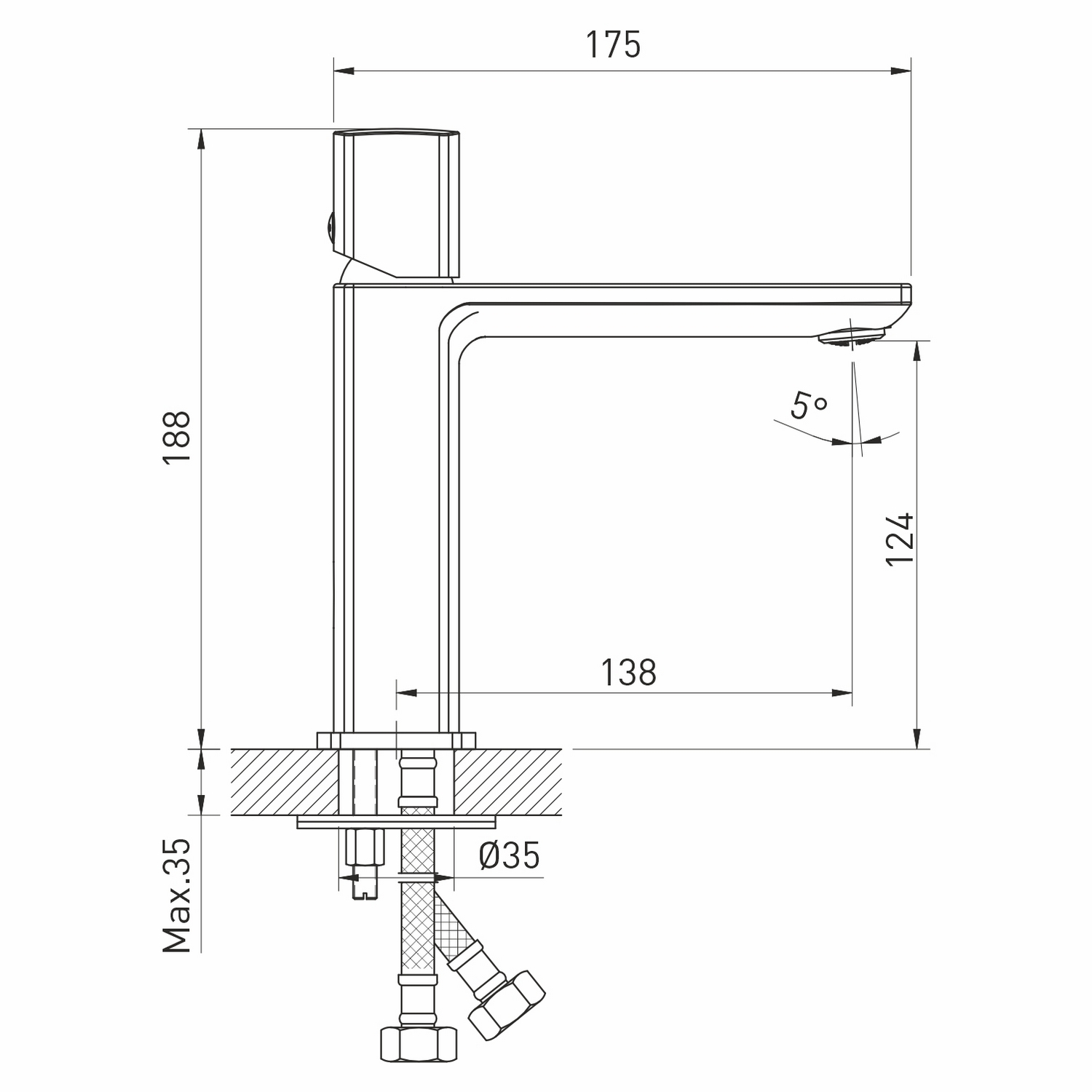 Смеситель для раковины 26k MIXLINE ML27-04 "Primo" (550763) - фото 5