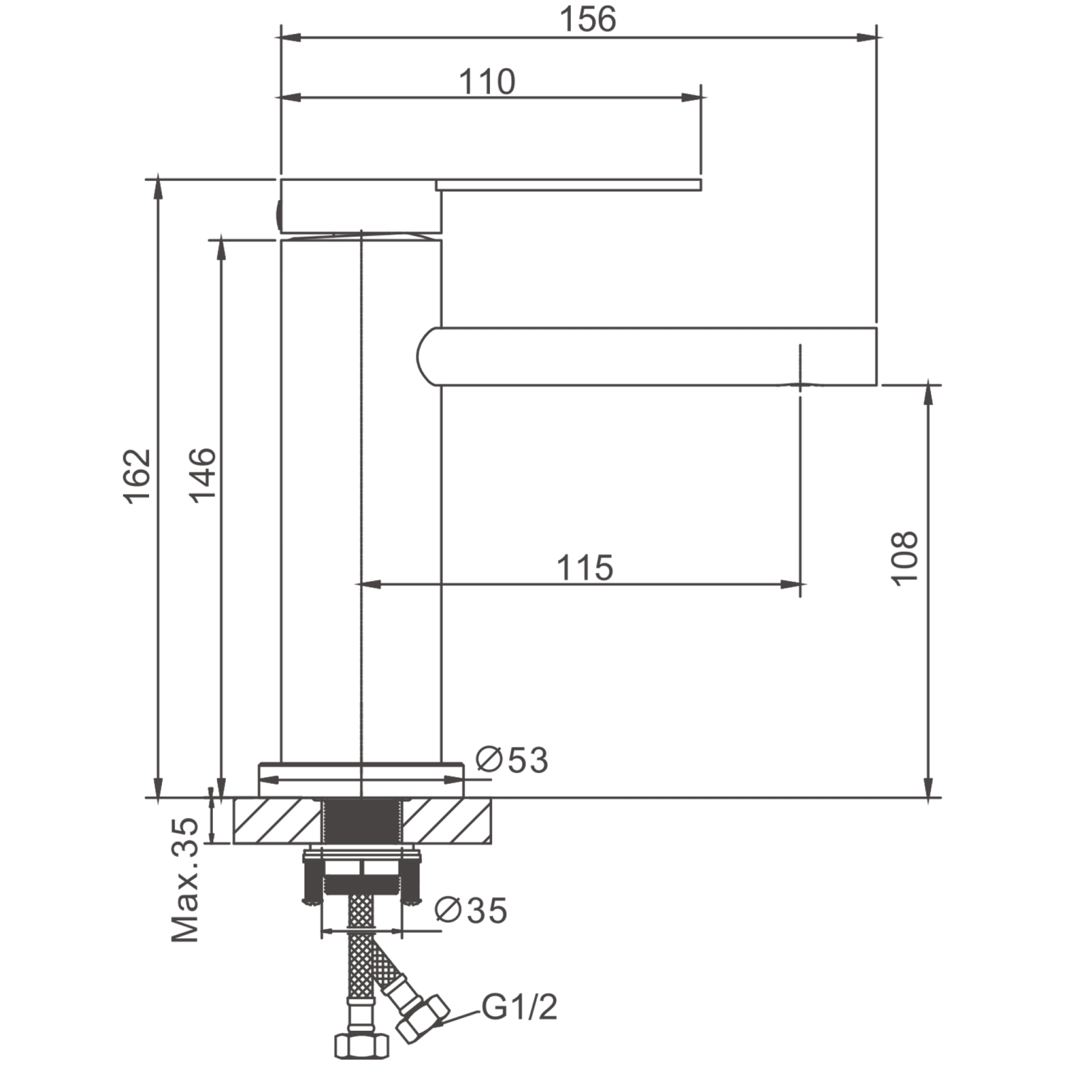 Смеситель для раковины BELZ сатин (B10813-1) - фото 2