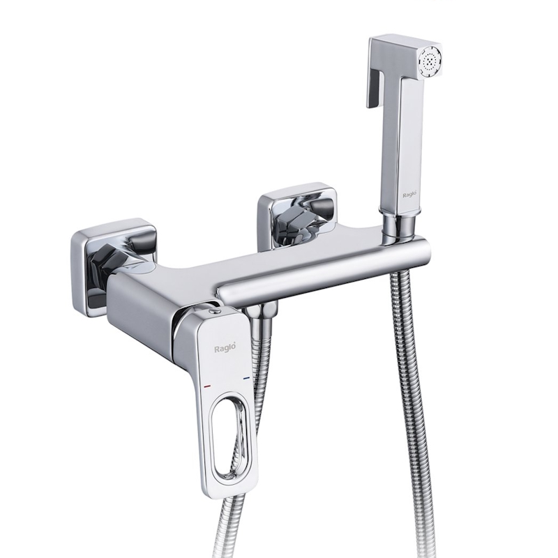 Смеситель Raglo с гигиеническим душем настенный, хром (R51.51) - фото 1