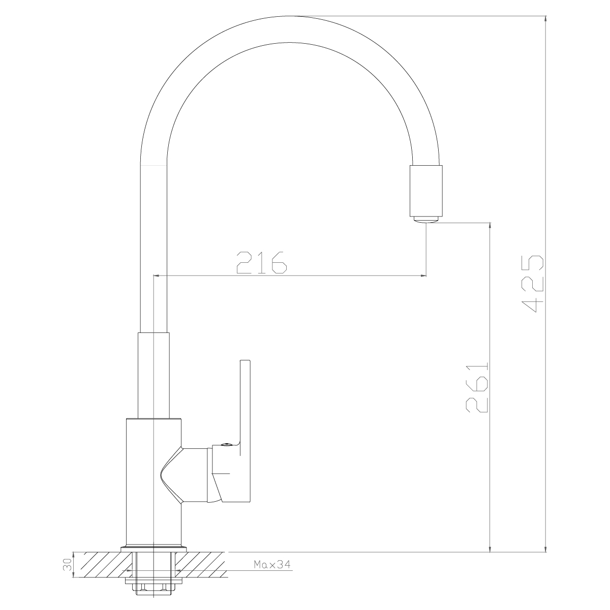 Смеситель для кухонной мойки Rossinka Z (Z35-35U-Gray) - фото 2