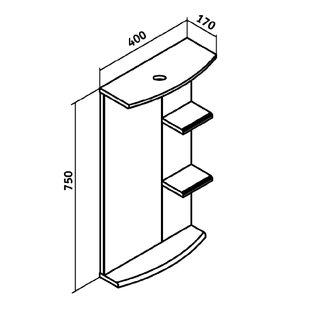 Зеркало для ванной Runo Азов 40 (00000000934) - фото 3