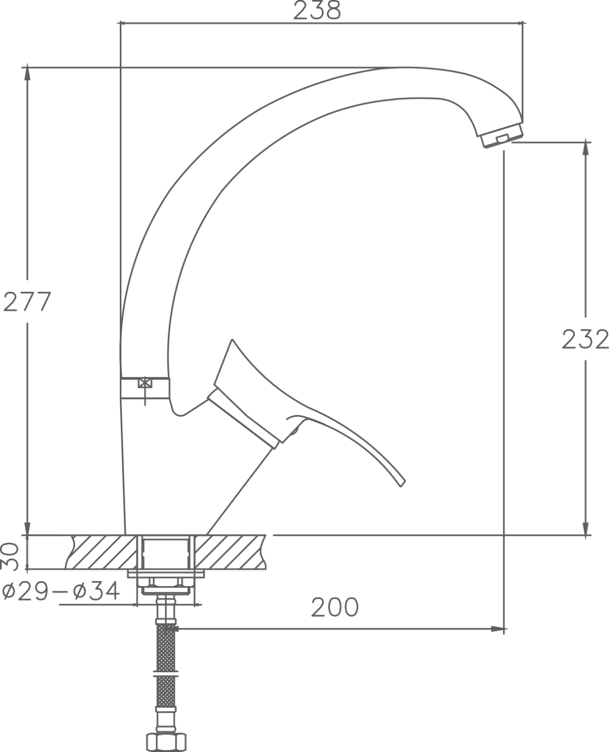 Смеситель для кухни Cron хром (CN4101-2) - фото 2