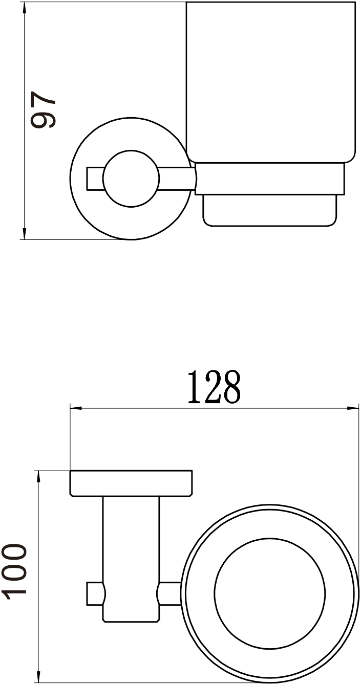 Стакан стеклянный с настенным держателем Savol (S-005658C) - фото 2