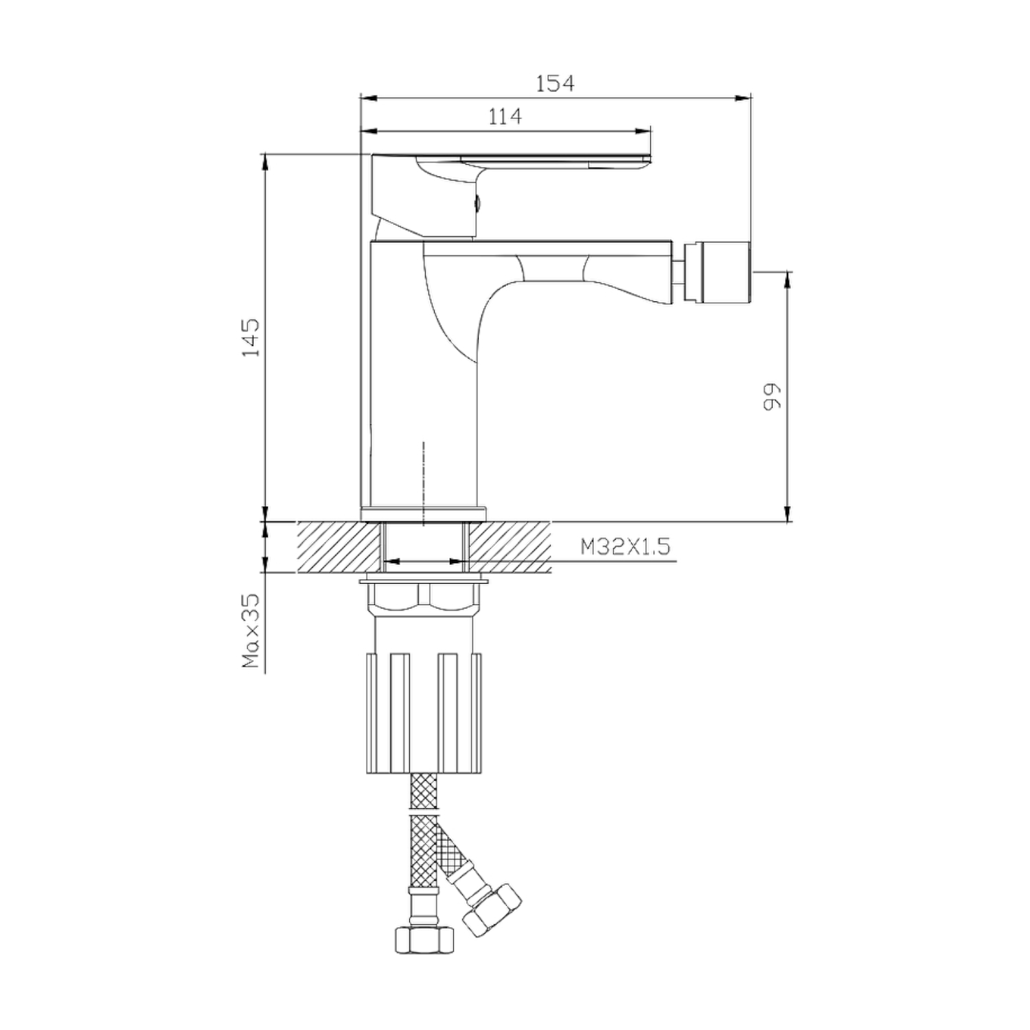 Смеситель Splenka для биде монолитный, хром (S05.50) - фото 2