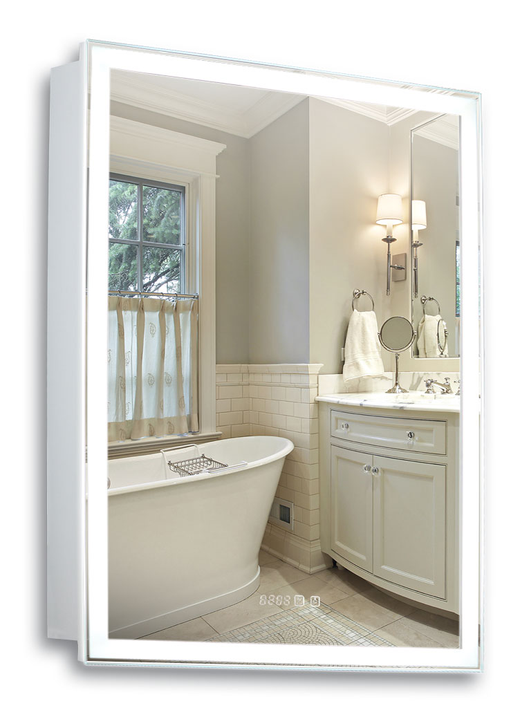 Зеркало-шкаф Silver mirrors Киото 60 с часами и сменой цвета (LED-00002358) Зеркало-шкаф Silver mirrors Киото 60 с часами и сменой цвета (LED-00002358) - фото 1