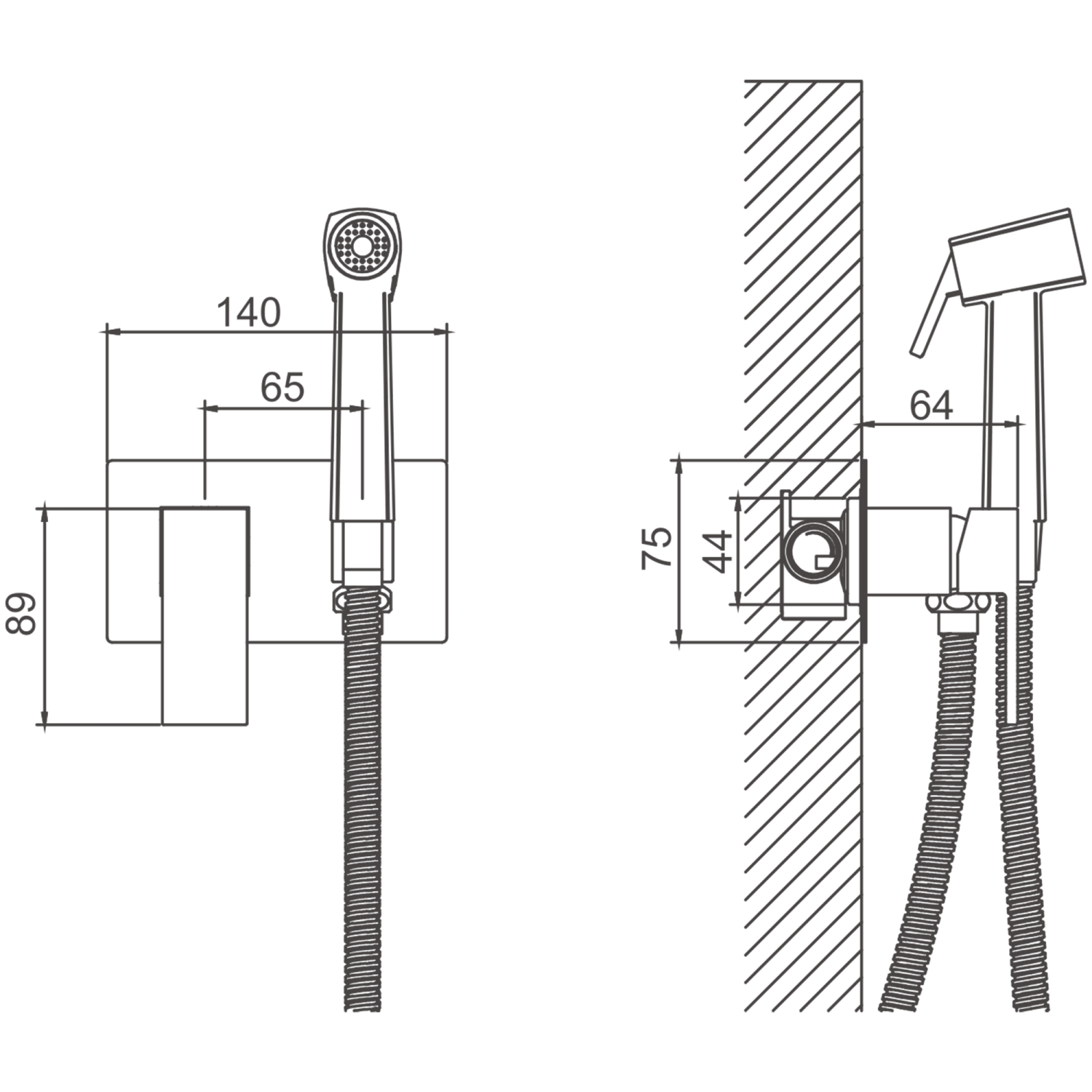 Смеситель BELZ с гигиенической лейкой оружейная сталь (B55808-3) - фото 2