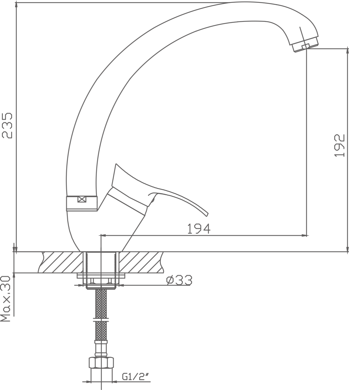 Смеситель для кухни Cron хром (CN4114-2) - фото 2