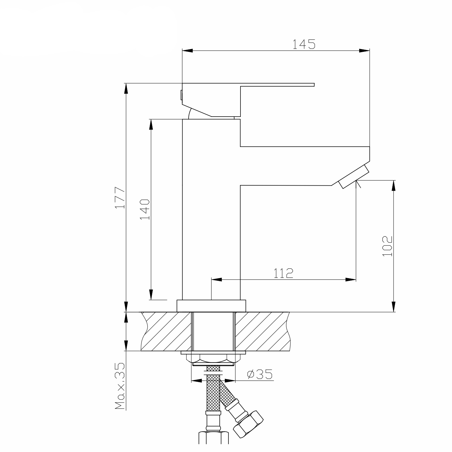 Смеситель для раковины 35k MIXLINE MLSS32-04 "Stainless" нерж. (552273) - фото 4