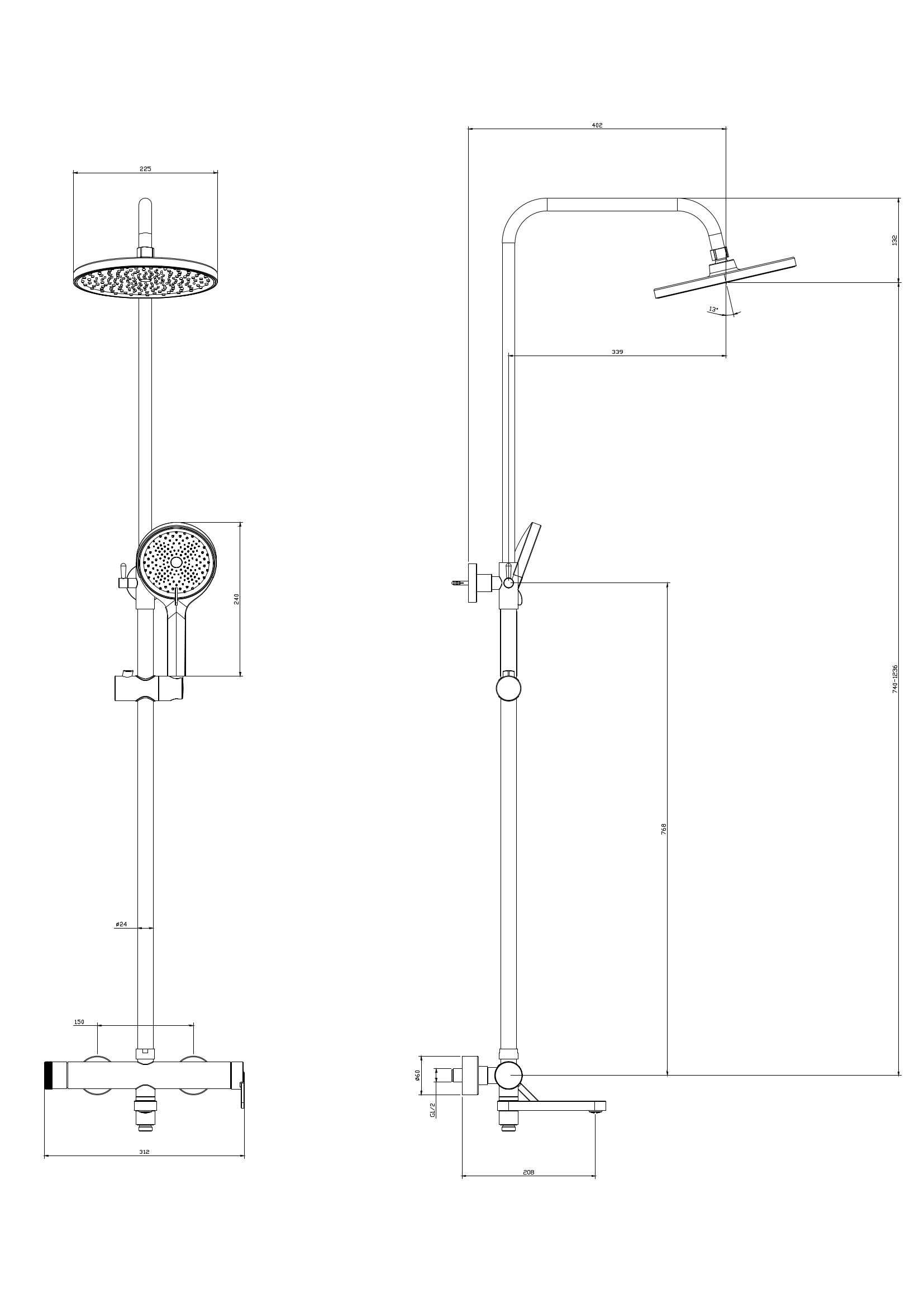 Душевая система со смесителем DQ Köln хром (DA1753701) - фото 7