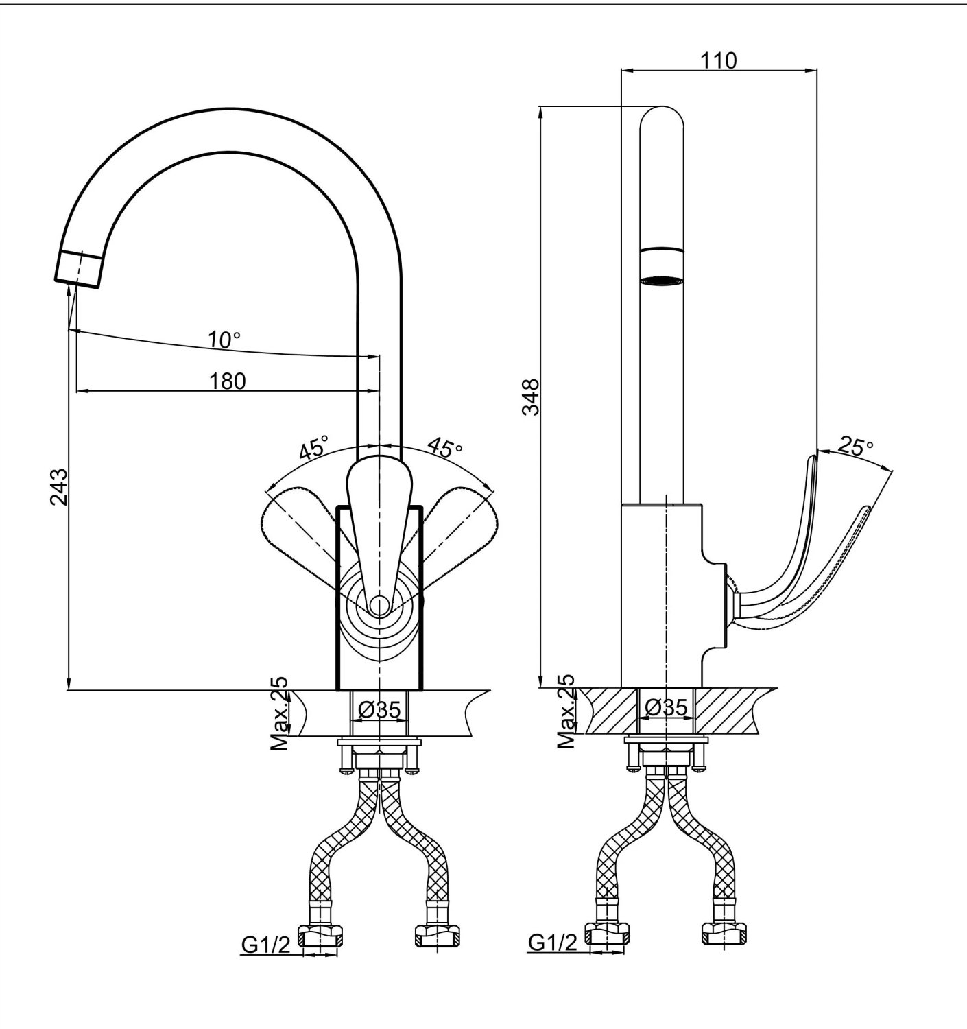 Смеситель для кухни DK Venice Gondola (DA1022441) - фото 4