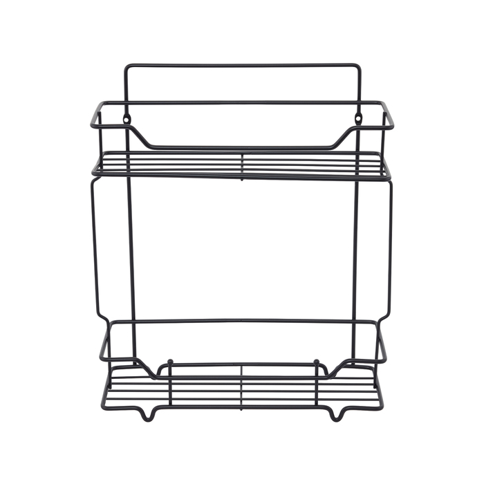 Полка двухъярусная прямая Milardo Grid проволока стальная, чёрный матовый (GRICS2BM44)