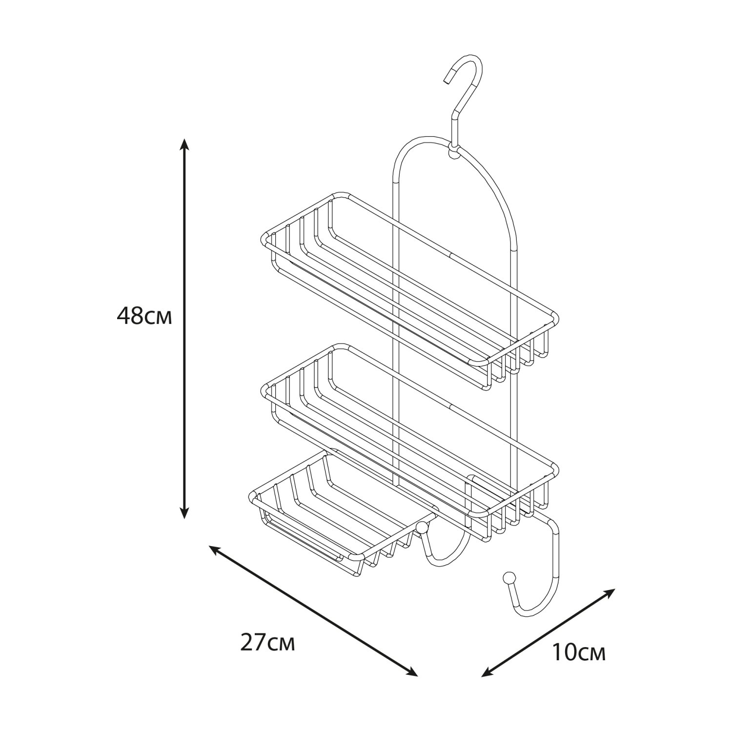 Полка прямоугольная двухэтажная Fixsen (FX-970W) - фото 3