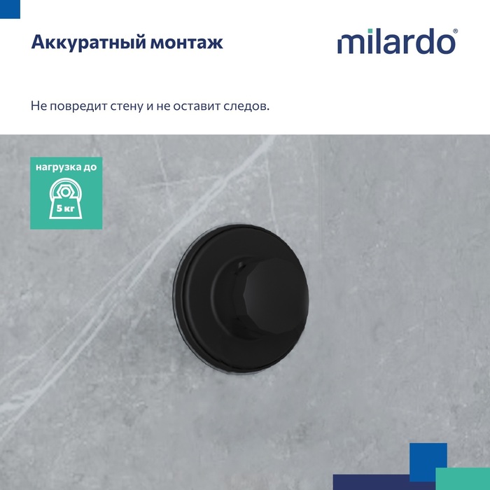 Держатель, ABS пластик, черный матовый, Easy, Milardo, EASBWP0M58 - фото 2