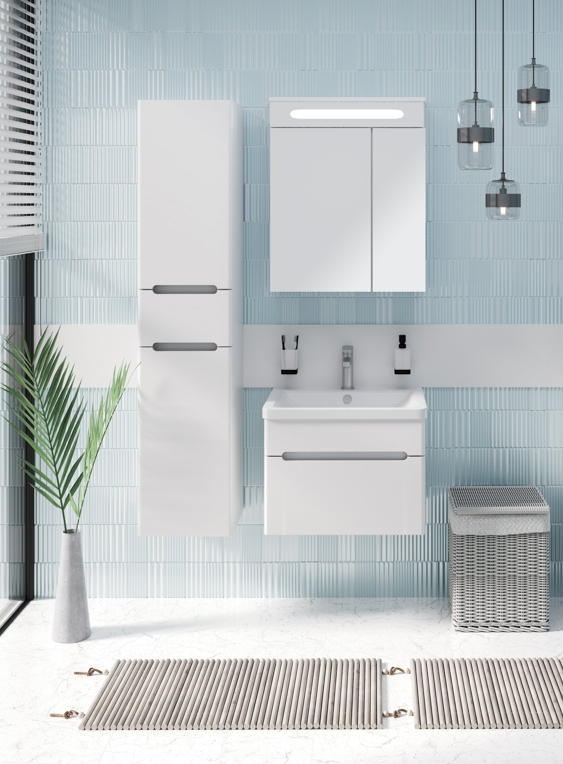 Пенал Runo правый с корзиной для белья Парма 35 (УТ000002867) - фото 5