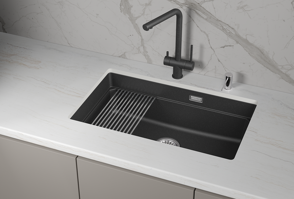 Кухонная мойка GRANULA кварц (7303iU, ЧЁРНЫЙ) - фото 3