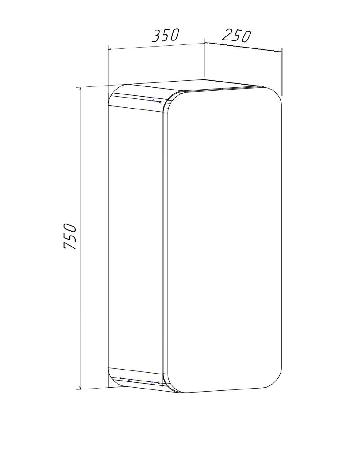 Шкаф навесной Runo Ницца 35 дуб натуральный графит правый (00-00002126) - фото 3
