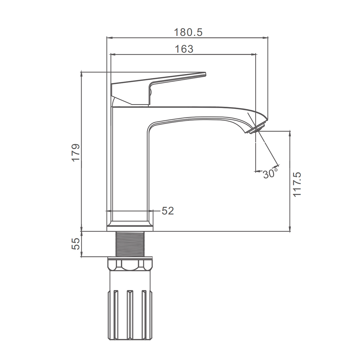 Смеситель Prohanss для раковины монолитный, хром (P60.10) - фото 2