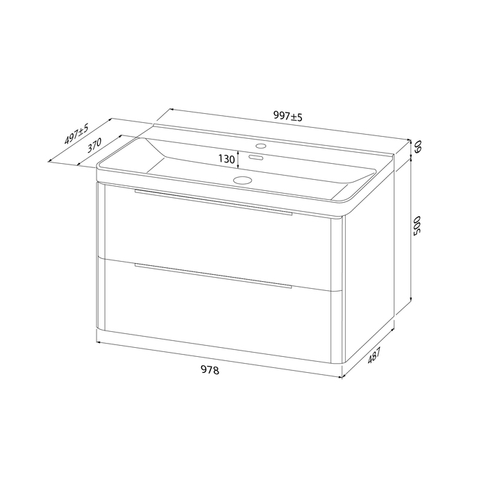 Тумба с умывальником IDDIS Cloud X подвесная, 100 см, белый (CLX10W0i95K) - фото 7