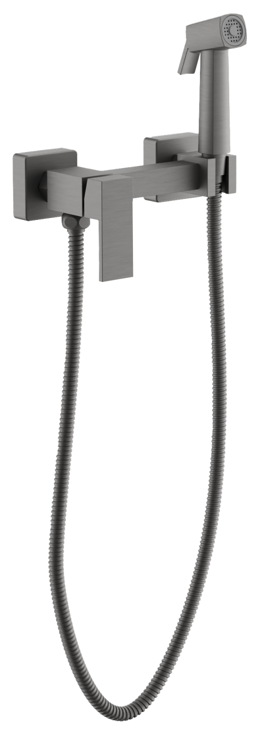 Смеситель BELZ с гигиенической лейкой оружейная сталь (B55806-3) - фото 1