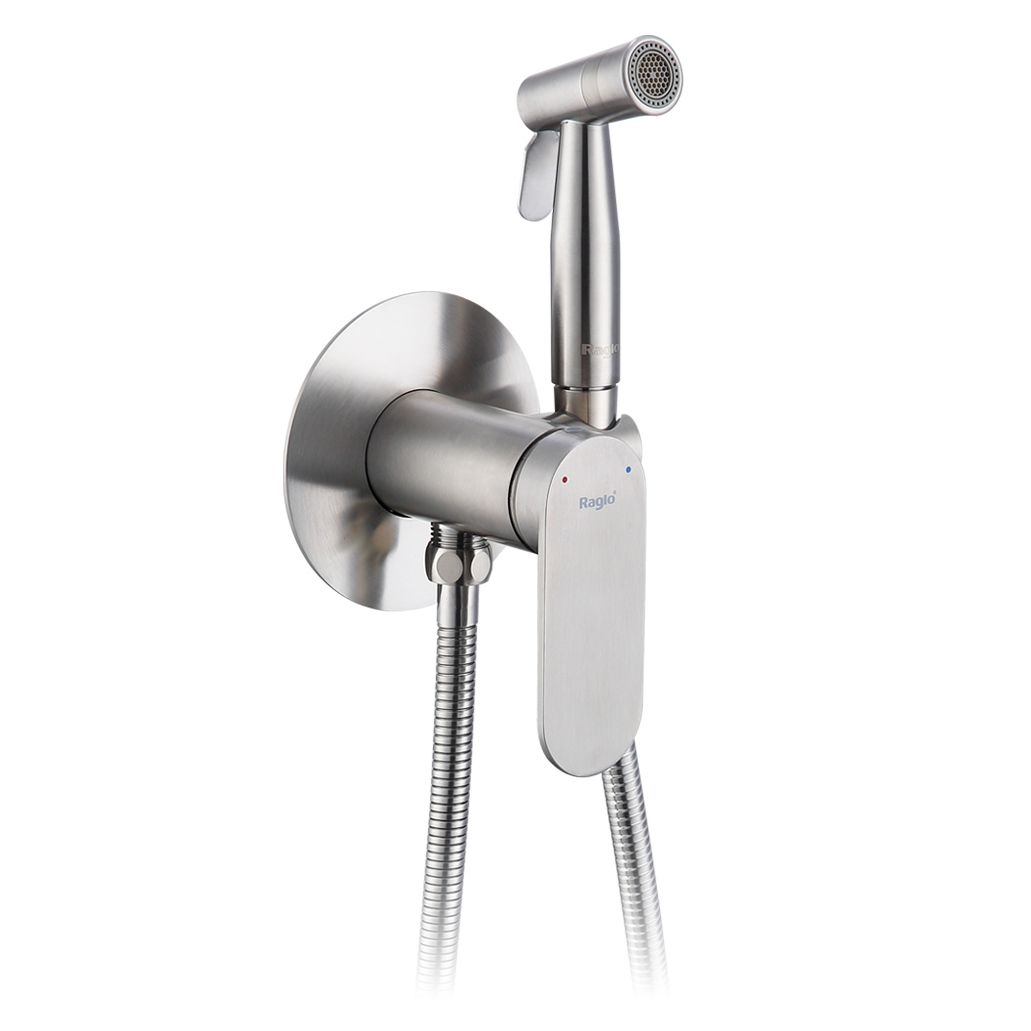 Смеситель Raglo с гигиеническим душем встраиваемый, сатин (R10.52.05) Смеситель Raglo с гигиеническим душем встраиваемый, сатин (R10.52.05) - фото 1