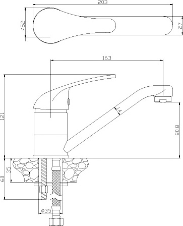 Смеситель для кухонной мойки Rossinka Y (Y40-22) - фото 2