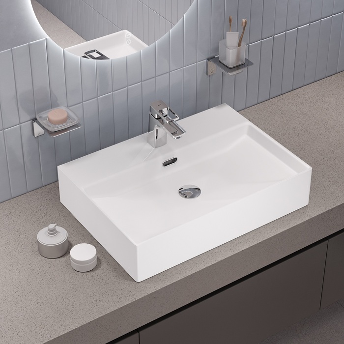 Умывальник накладной/подвесной, белый глянцевый, Bild, IDDIS, BILWS60i27 - фото 6