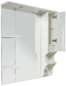 Зеркало RUSH со шкафчиком DEVON 105 Белый, матовый, правый (DEM751105W) Зеркало RUSH со шкафчиком DEVON 105 Белый, матовый, правый (DEM751105W) - фото 2