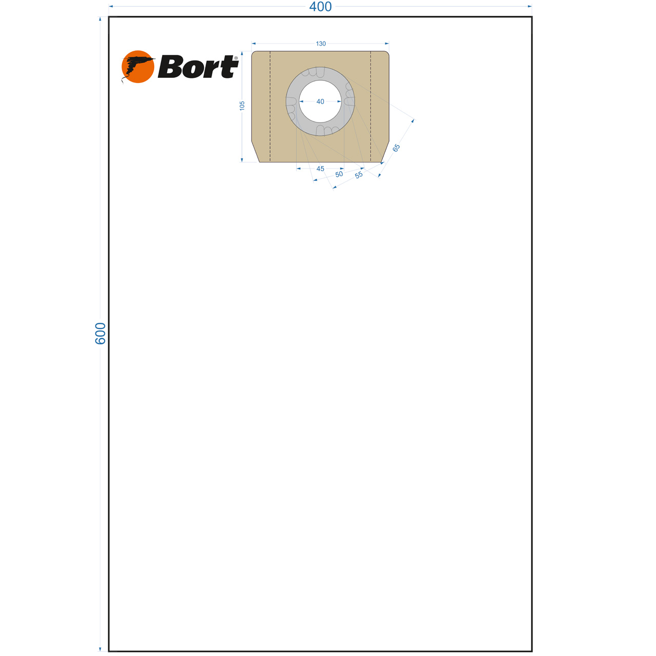 Комплект мешков пылесборных для пылесоса Bort BB-05U (93411416) - фото 1