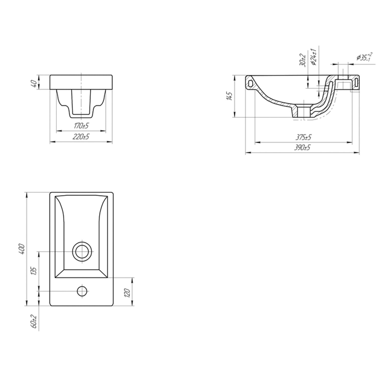 Раковина VIGO COMO 40 Cersanit белая (Ц0000008857) - фото 3