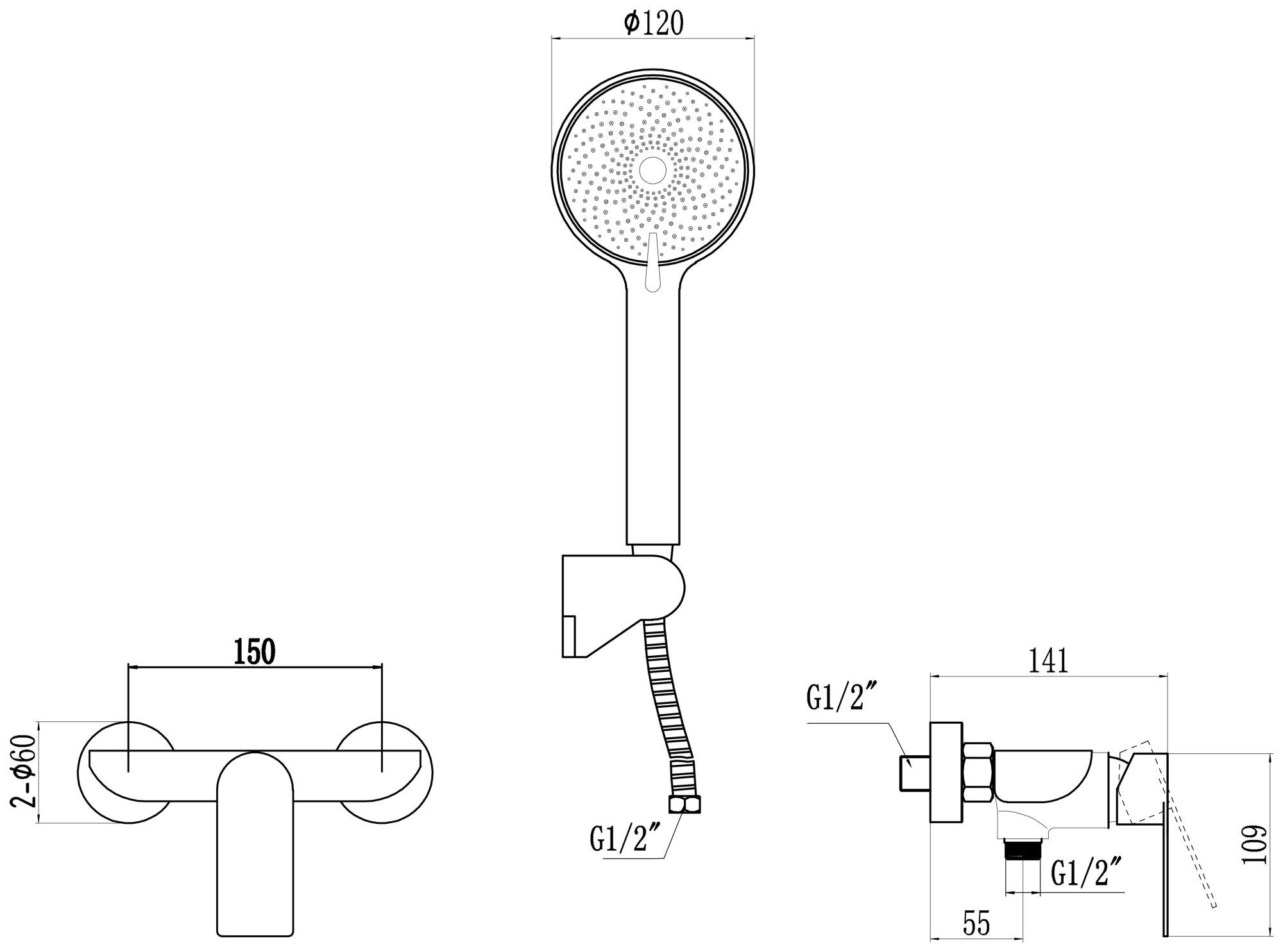 Смеситель для ванны и душа Fmark (FS8802C) - фото 2