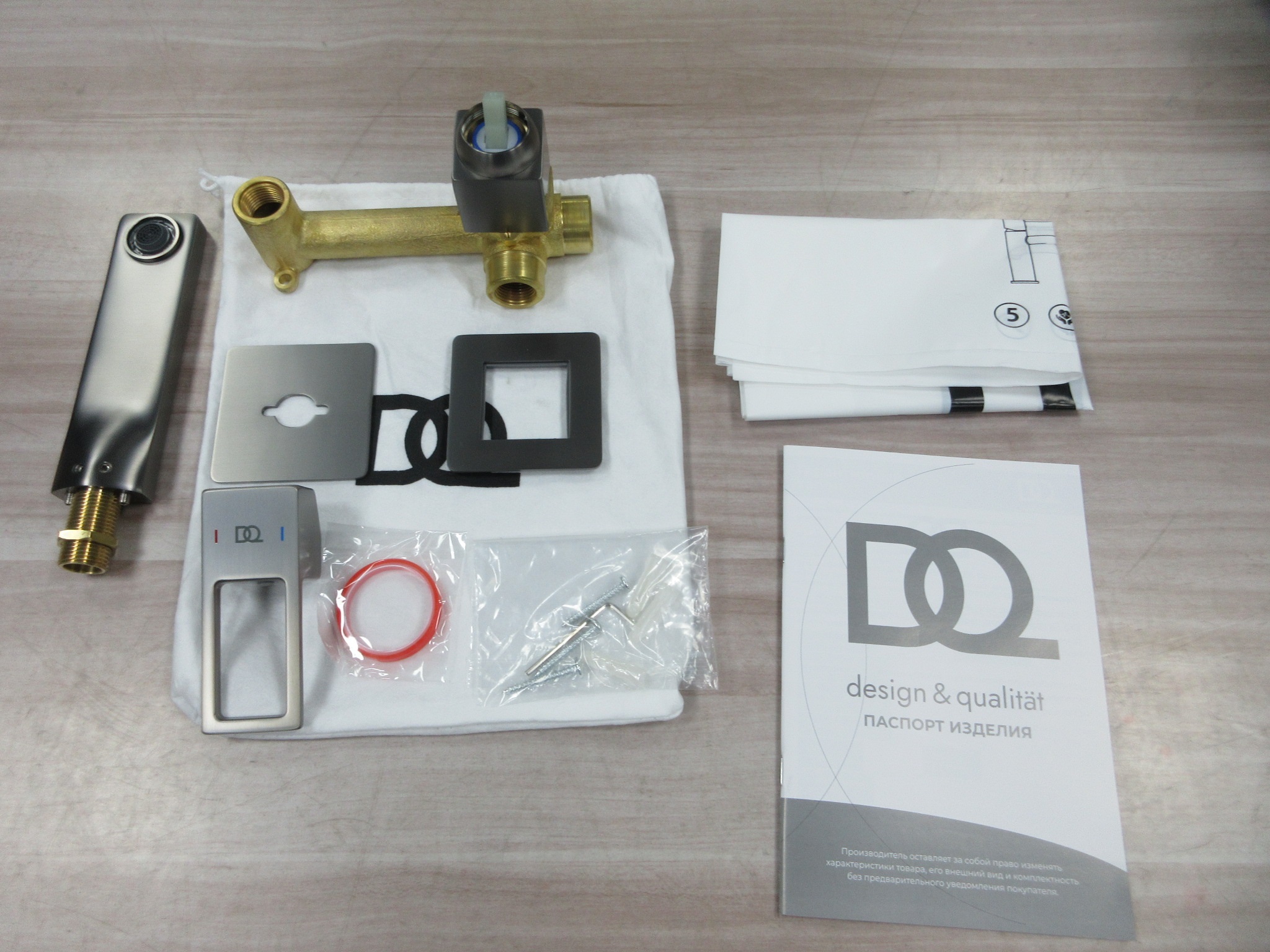 Смеситель для раковины DQ Dortmund встраиваемый настенный графит (DA1714406) - фото 6